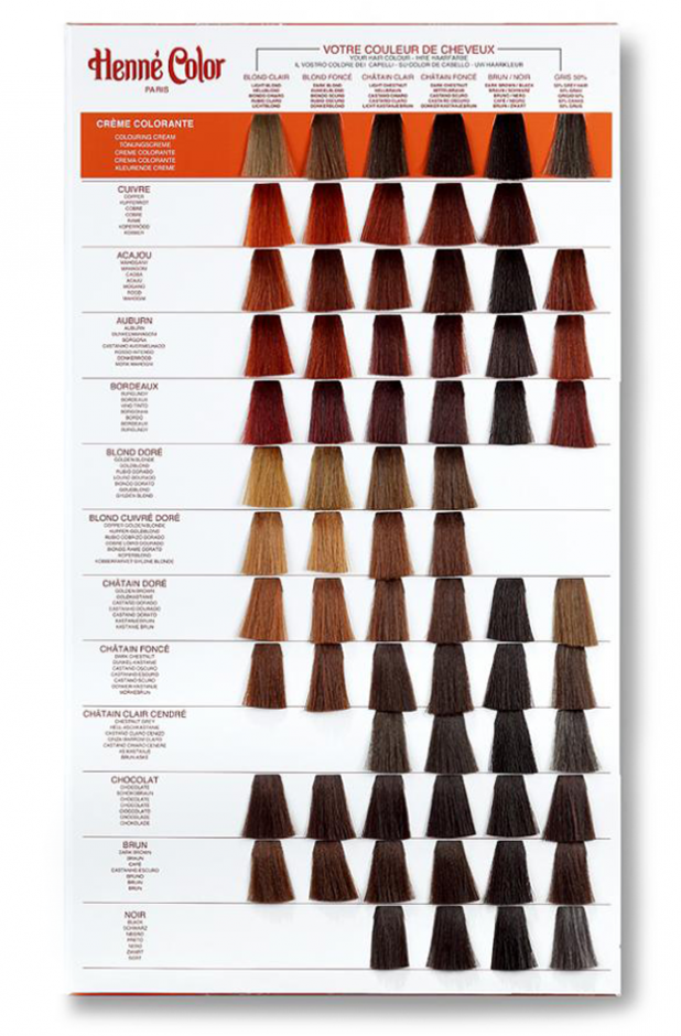Henne Color crèmes nuancier